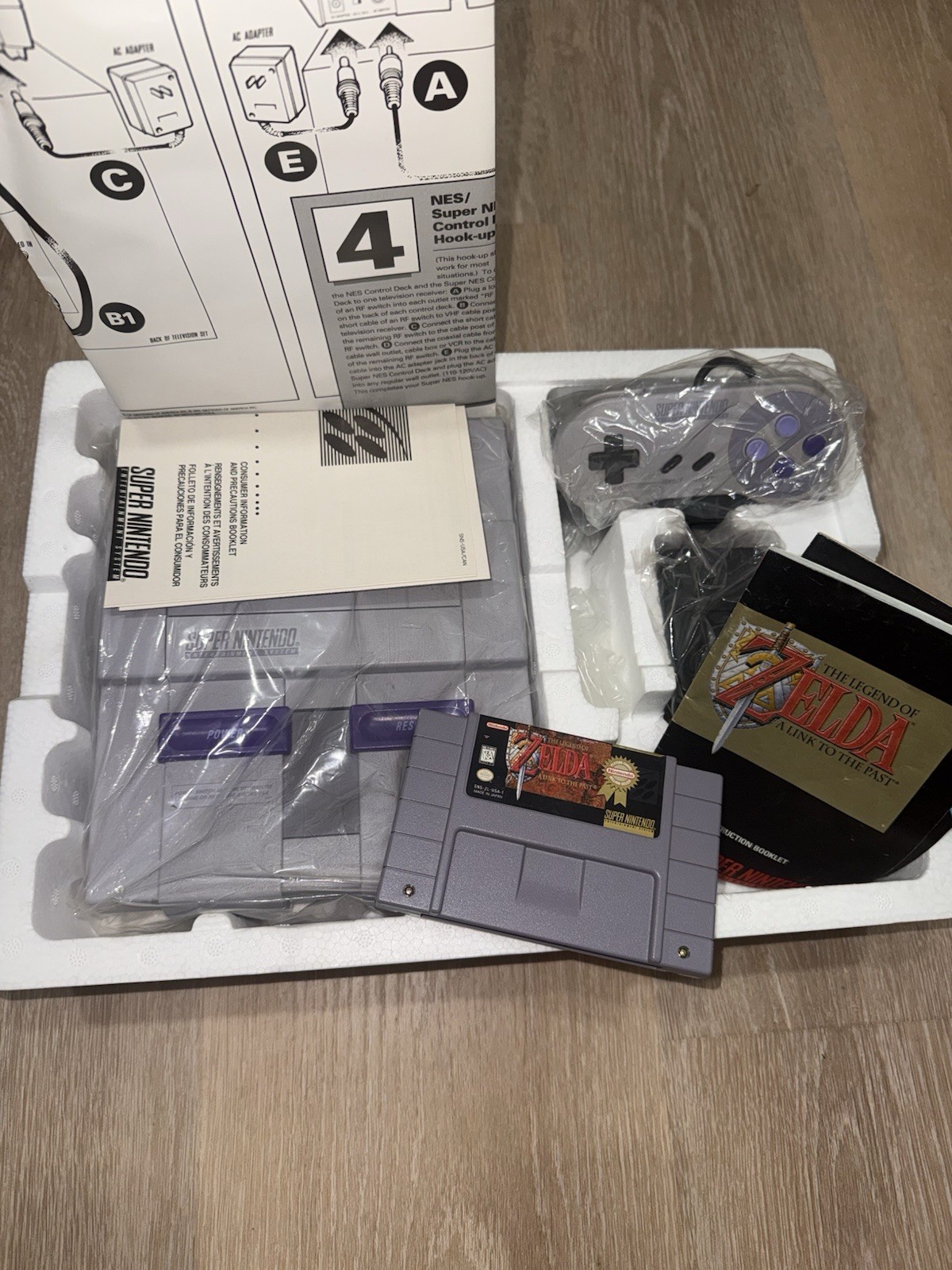 Super Nintendo SNES Console System Link To The Past Bundle CIB With Manuals RARE