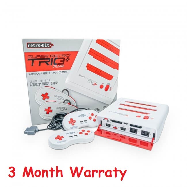 SR3 Retro-Bit Super RetroTrio+ Plus HD SNES/NES/Sega Genesis Console 720p HDMI