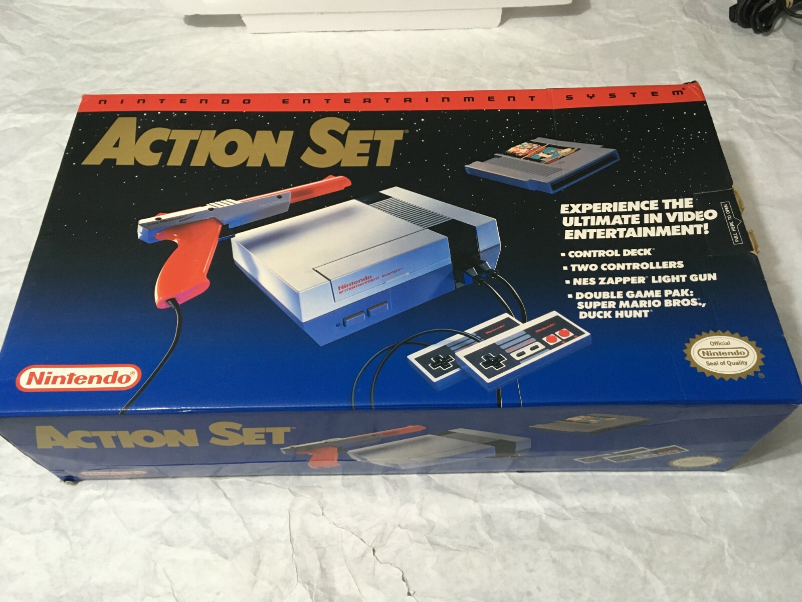 Nintendo *NES Action Set* Console System Original Blue BOX Super Mario 1 2 3 VGC
