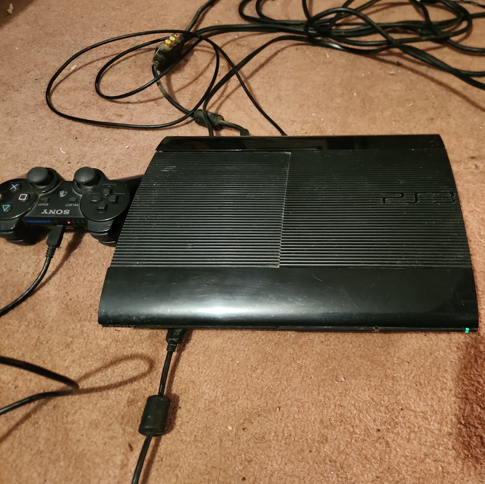 Sony PlayStation 3 Super Slim Black Console with Controller, HDMI, Wi-Fi