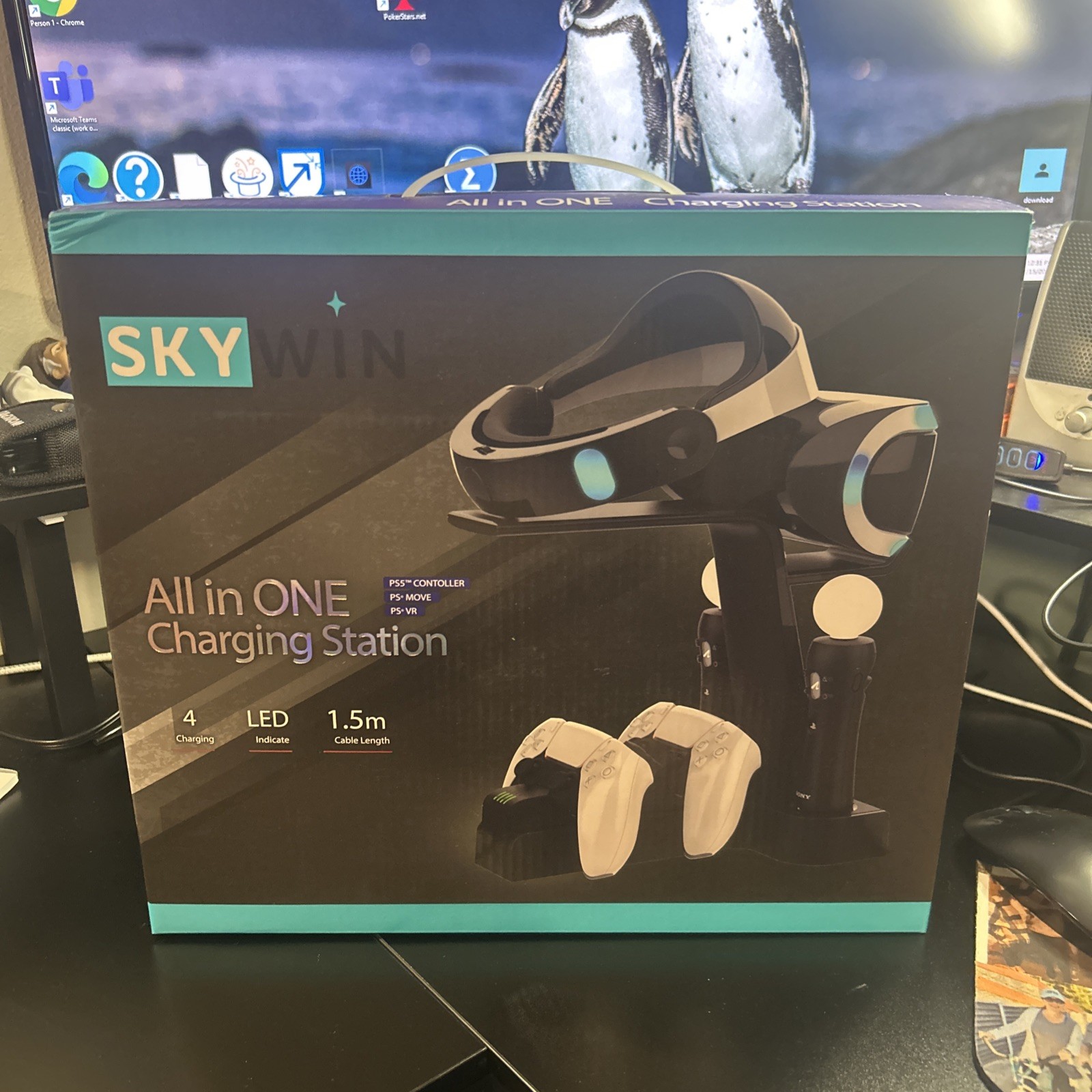 Skywin All-in-One Dock Charging Station & Stand for PS5 Controllers & PS Move