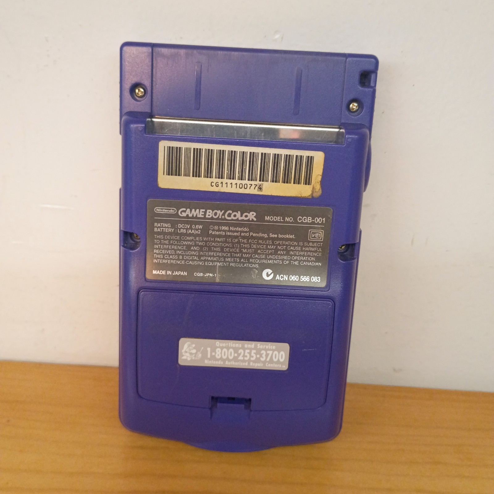Grape Purple Nintendo Gameboy Color CGB-001 Tested And Working
