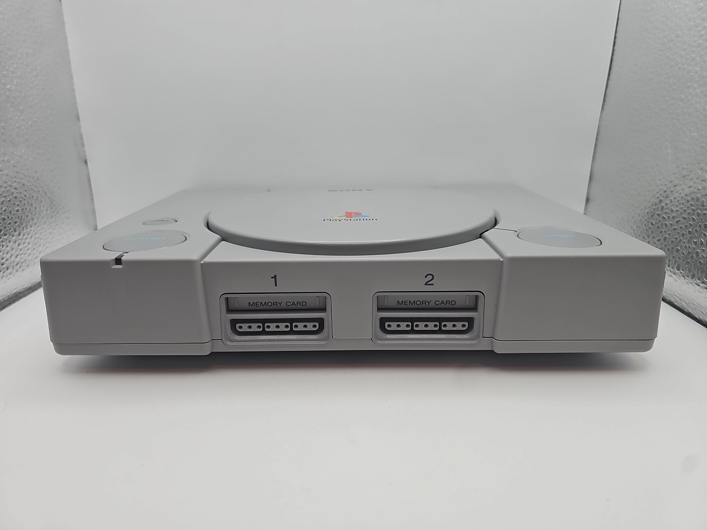 Sony PlayStation Launch Edition Gray Console – W/ 2 Blue Analog Controllers