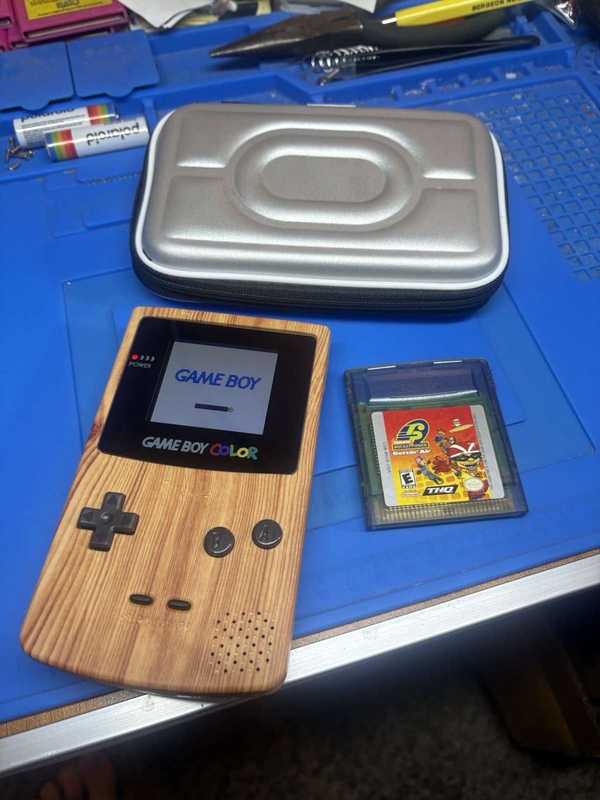 Backlit Wood Grain Gameboy Color Nintendo GBC Glass Lens Game Pouch TFT Cart