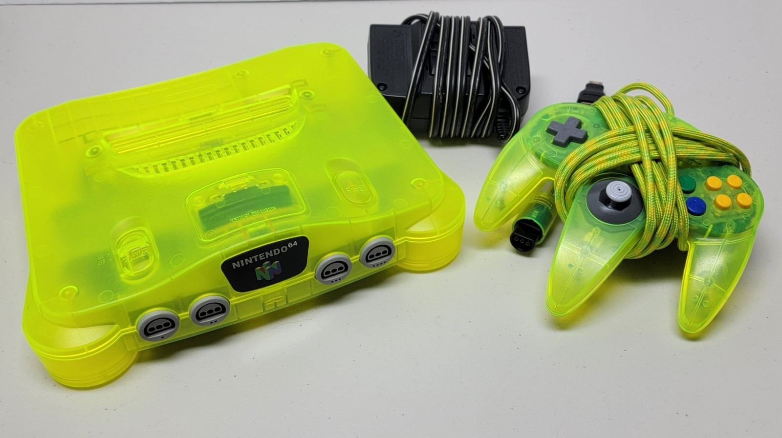 Extreme Green N64 Console With HDMI Mod & OEM Controller (12 Ft Paracorded Cord)