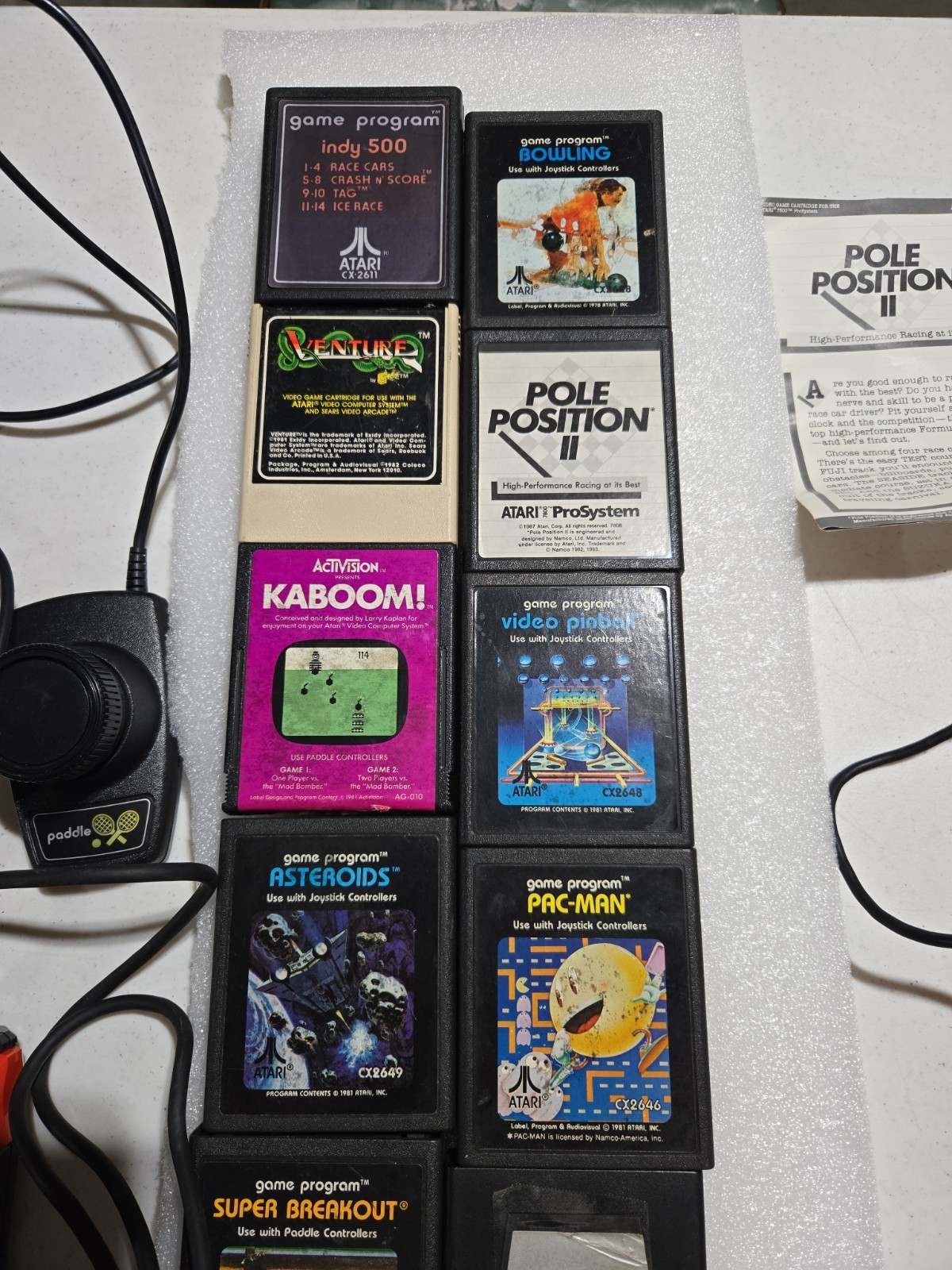 Atari 7800 Console Bundle, 13 Games. Untested. 8 controllers Pac Man Donkey Kong