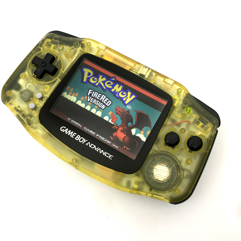 Clear Yellow 10 Levels Backlight V2 iPS LCD Screen Game Boy Advance GBA Console