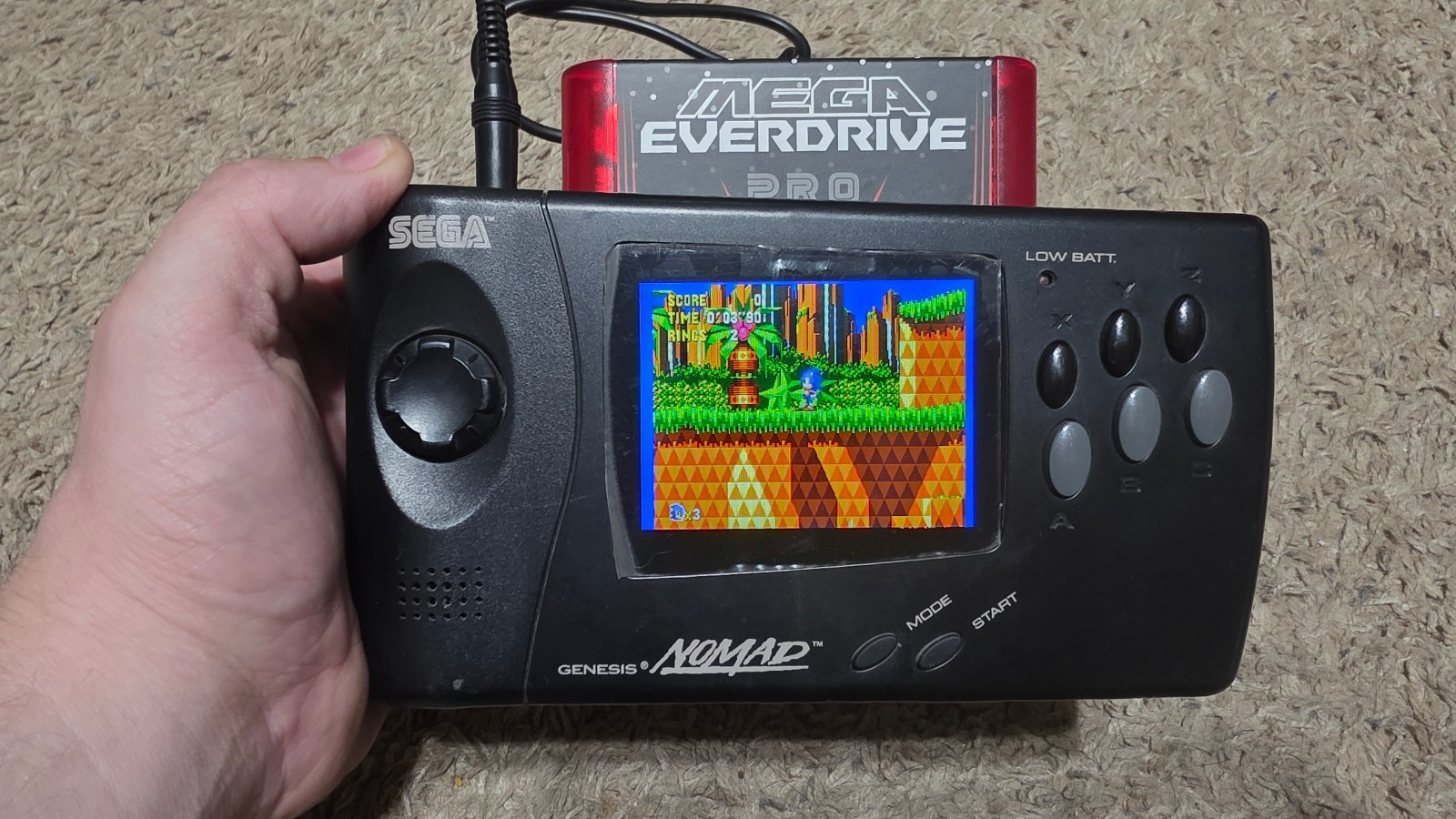 *MODDED* Sega Nomad + AC adapter. TFT upgrade, Sega CD sound mod