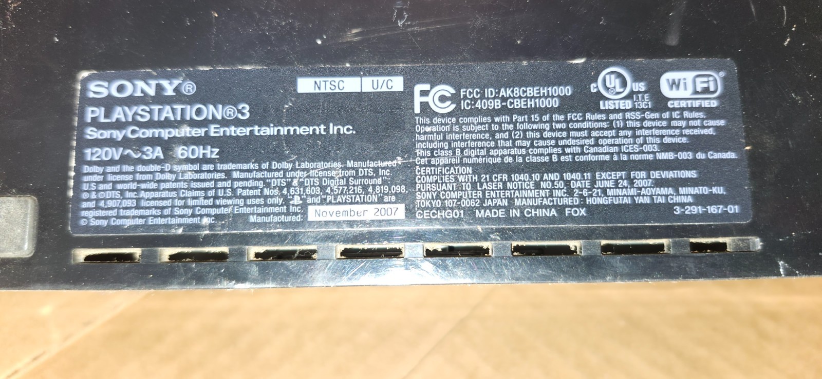 PlayStation 3 PS3 Fat Console ONLY – ORIGINAL 74GB CECHL01 (Tested and Works OK)
