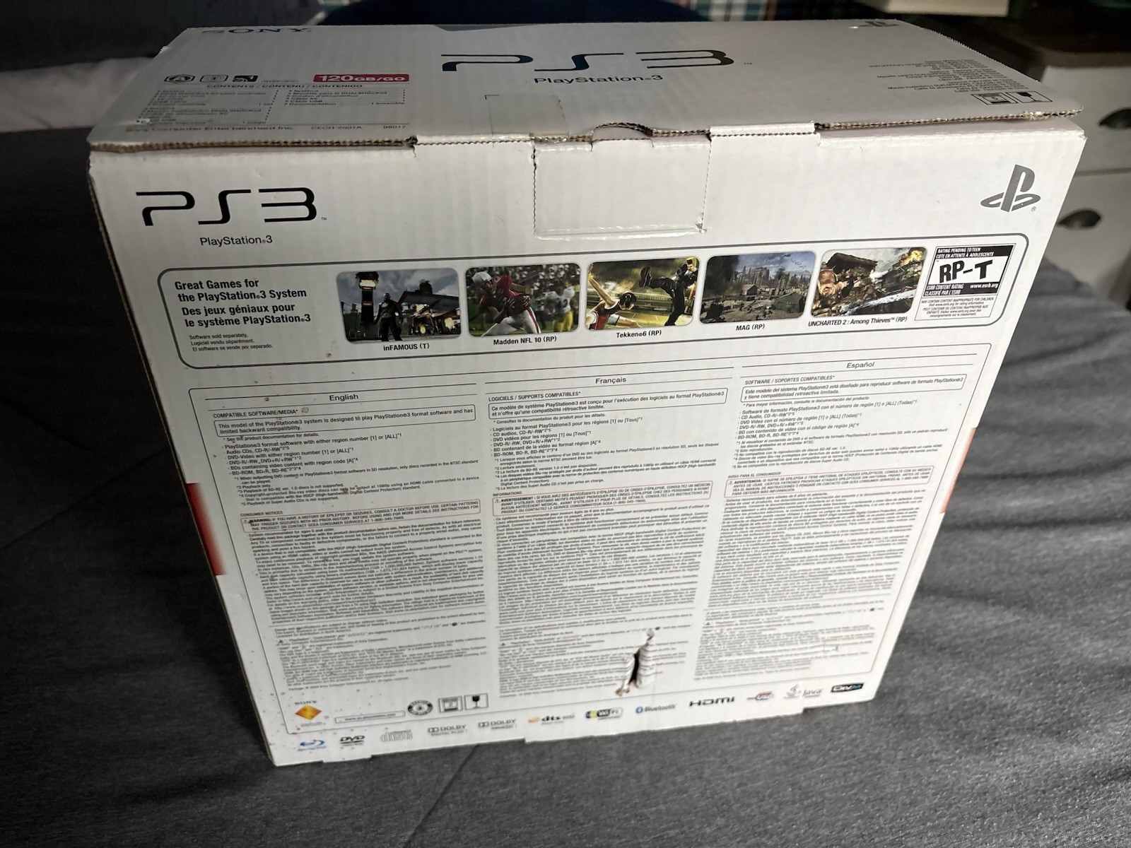 Sony Playstation 3 Slim Console 120GB – COMPLETE IN BOX- CECH-2001A Great shape
