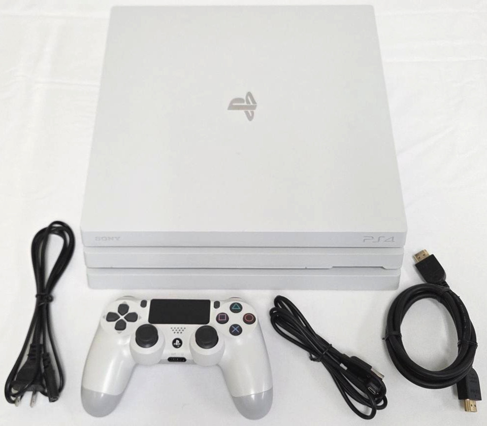 Sony PlayStation 4 Pro 1TB HHD WHITE 4K Console PS4 System Bundle + Controller