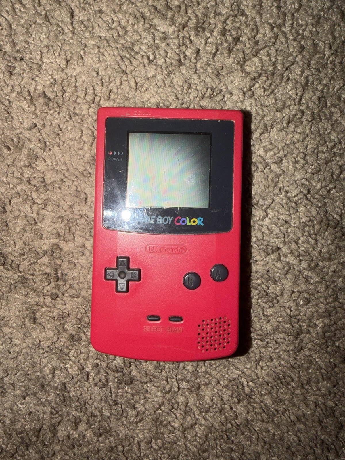 Nintendo Game Boy Color CGB-001 Red Handheld System Console with Headphone Jack