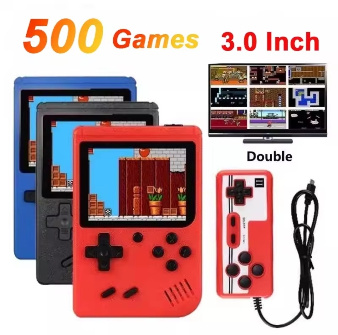 Game Box 3″ 8-Bit 500 Classic Handheld Console Red TV Gamepad Fun Mario Game