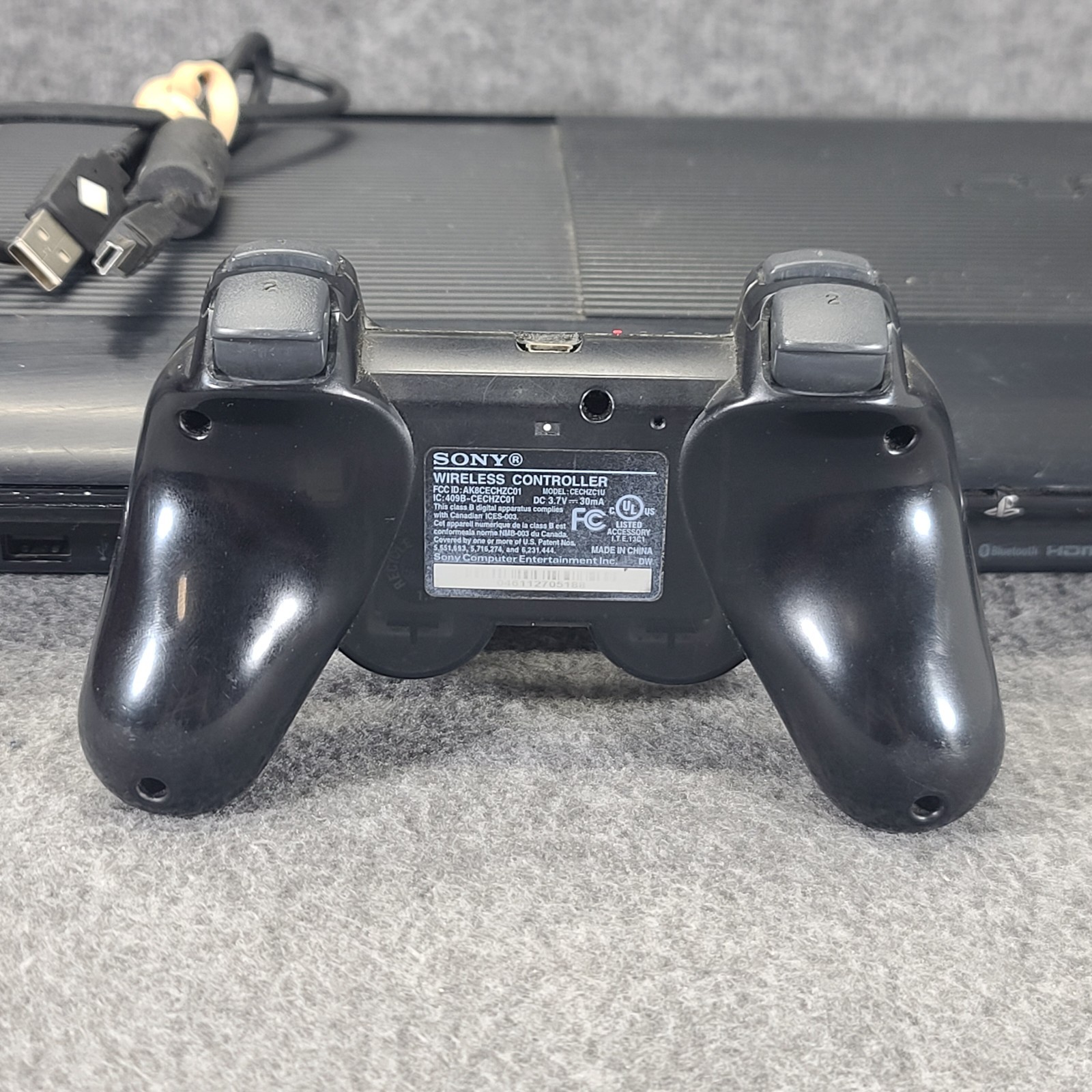 Sony PS3 Super Slim 250GB Black Console Bundle CECH-4201B Controller Cords Works
