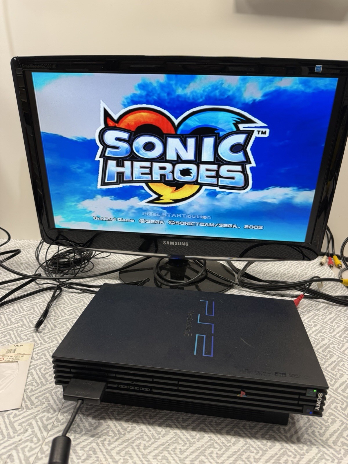 Sony PlayStation 2 Console – Black (SCPH-39001) Tested & Working W/ Game READ!