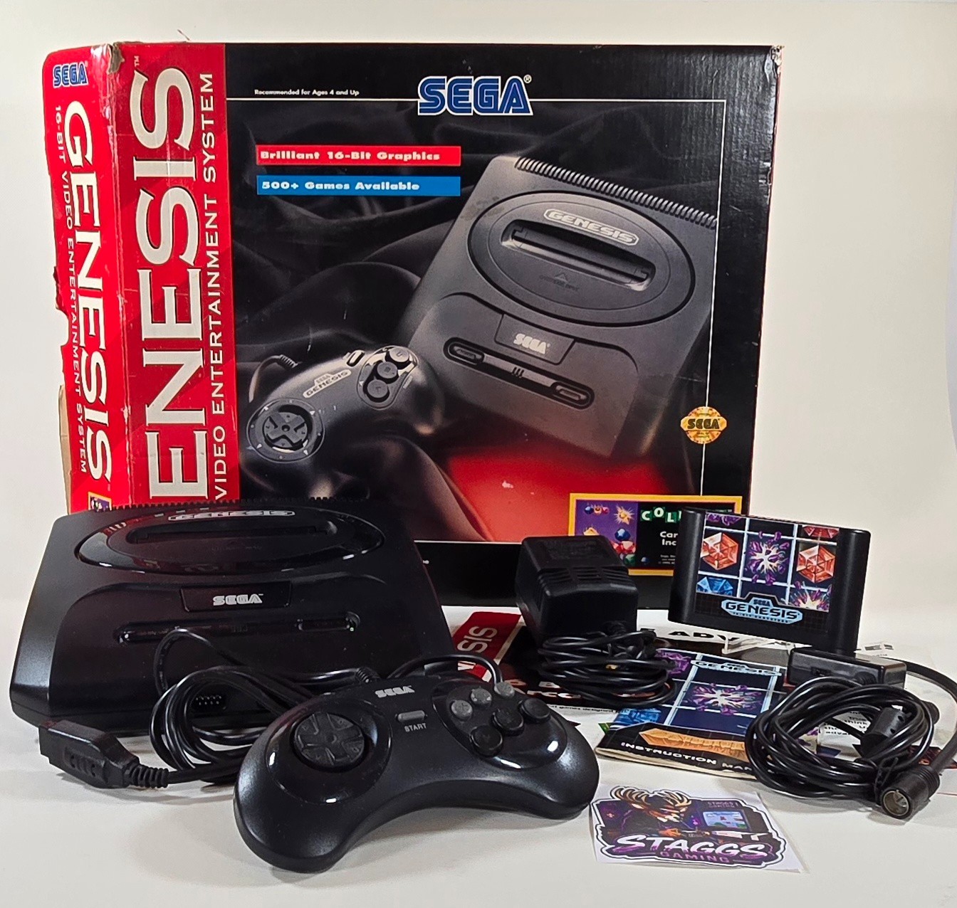 RARE SEGA Genesis Model 2 System [Columns Bundle] CIB, Tested/Working READ DESC.