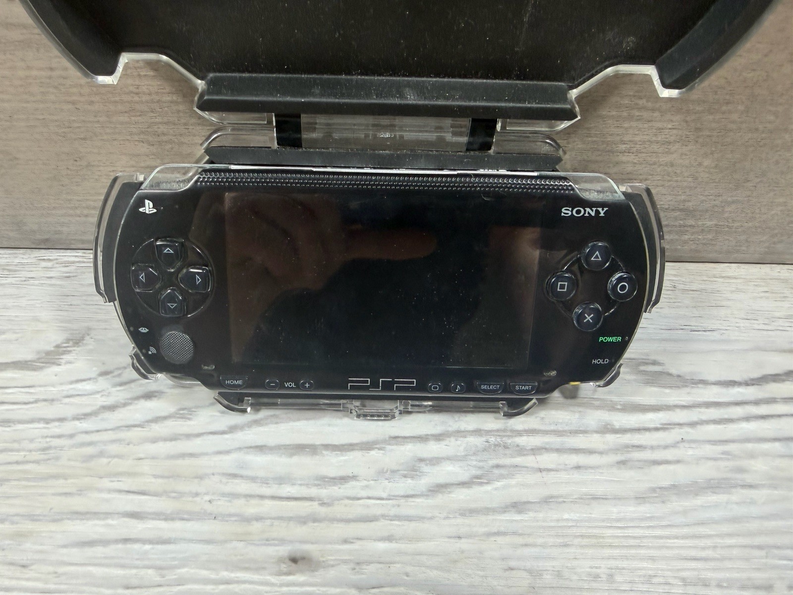 Sony PSP-1001 Handheld Console Black Wi-Fi Clear Protective Case – No Charger