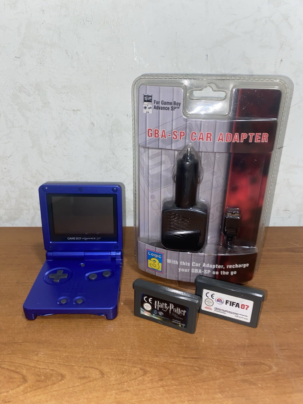 Game Boy Advance SP AGS-001 Nintendo Blue Harry Potter/Fifa07 Charge Batt. Auto