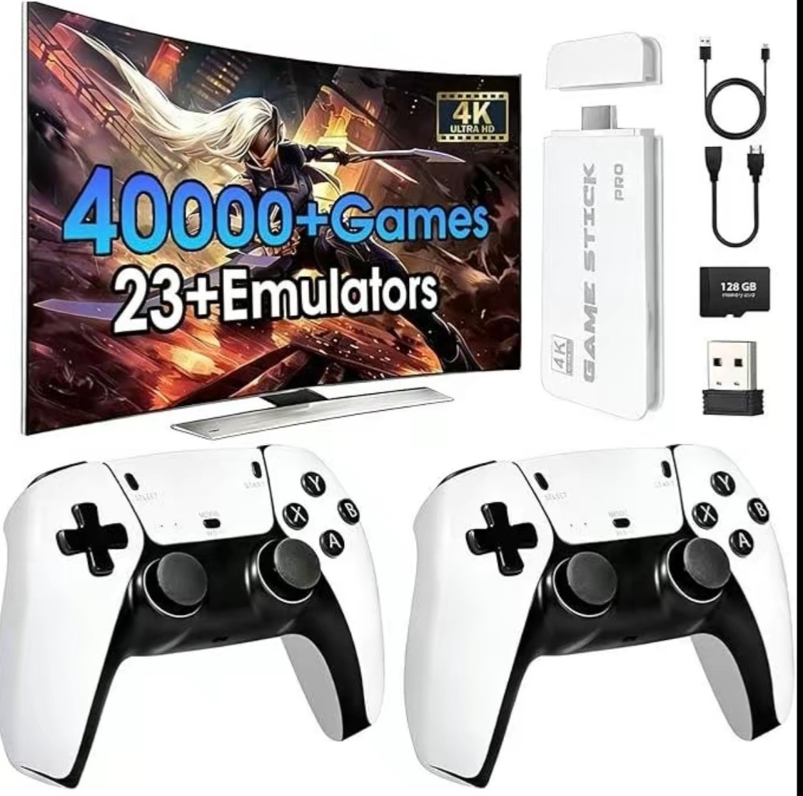 Mass Games Retro Game Console with 20000+ Built-in Games 19 Emulators 2 Wireless