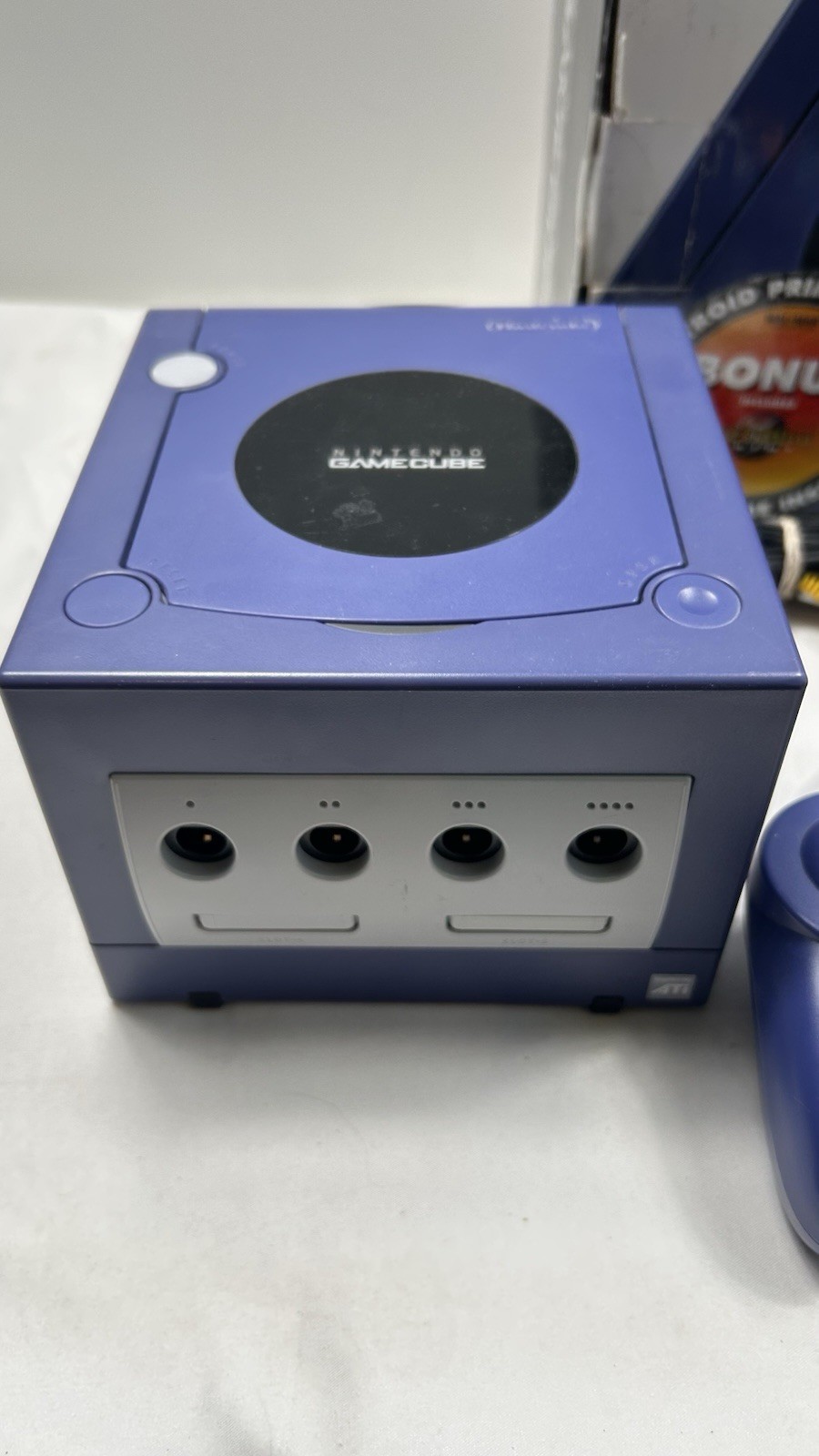 CIB Nintendo Gamecube Console Indigo DOL-001 Complete (read Dis) With Metroid Pr