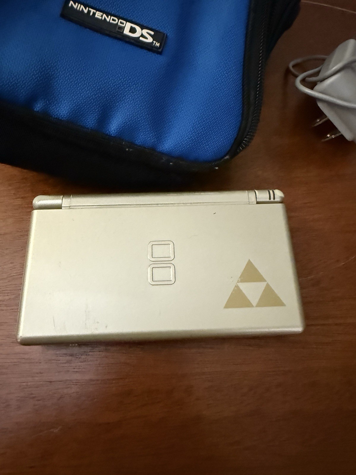 Nintendo DS Lite Metallic Gold Handheld Game Console Zelda Edition 1 With Case