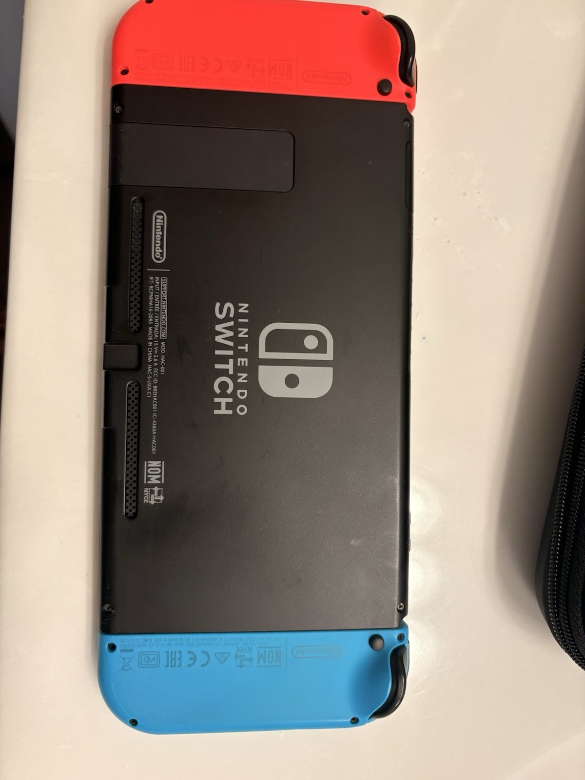 Nintendo Switch HAC-001 console w/ dock, 128gb SD card, joycons, cords, and case
