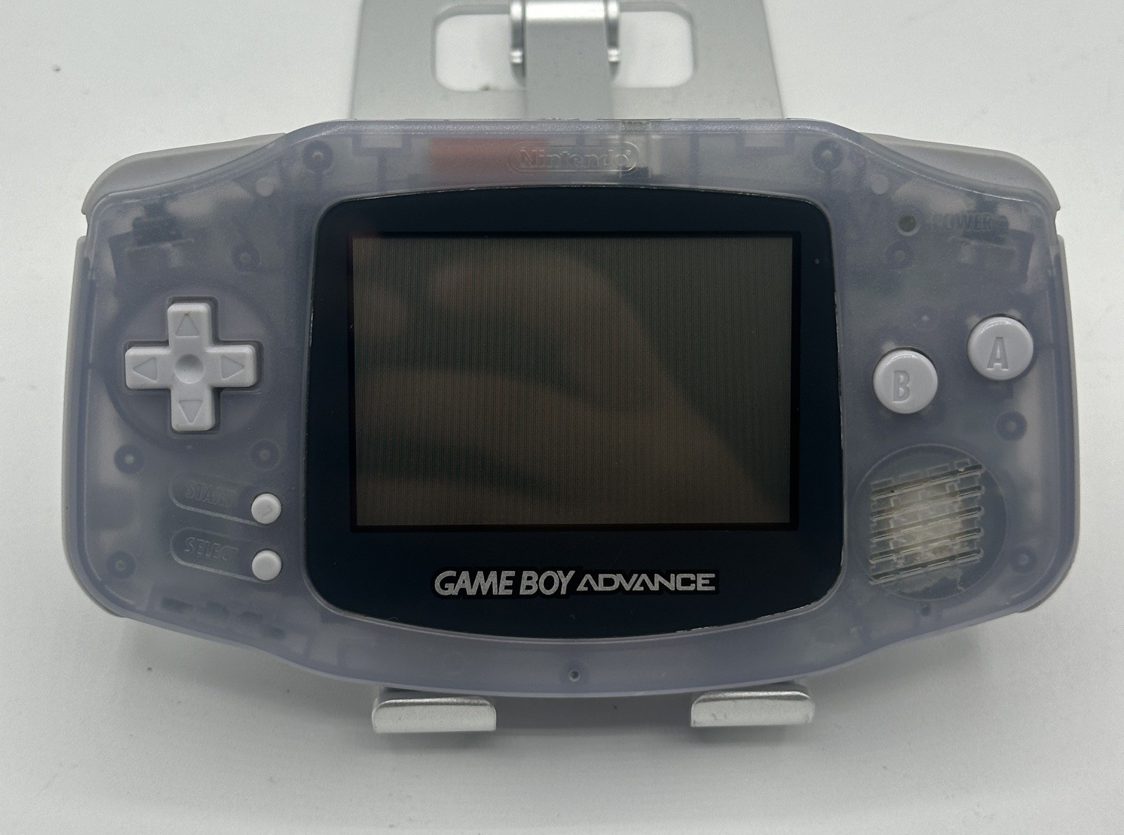 Nintendo Game Boy Advance Console System Clear Glacier Works No Battery Cover