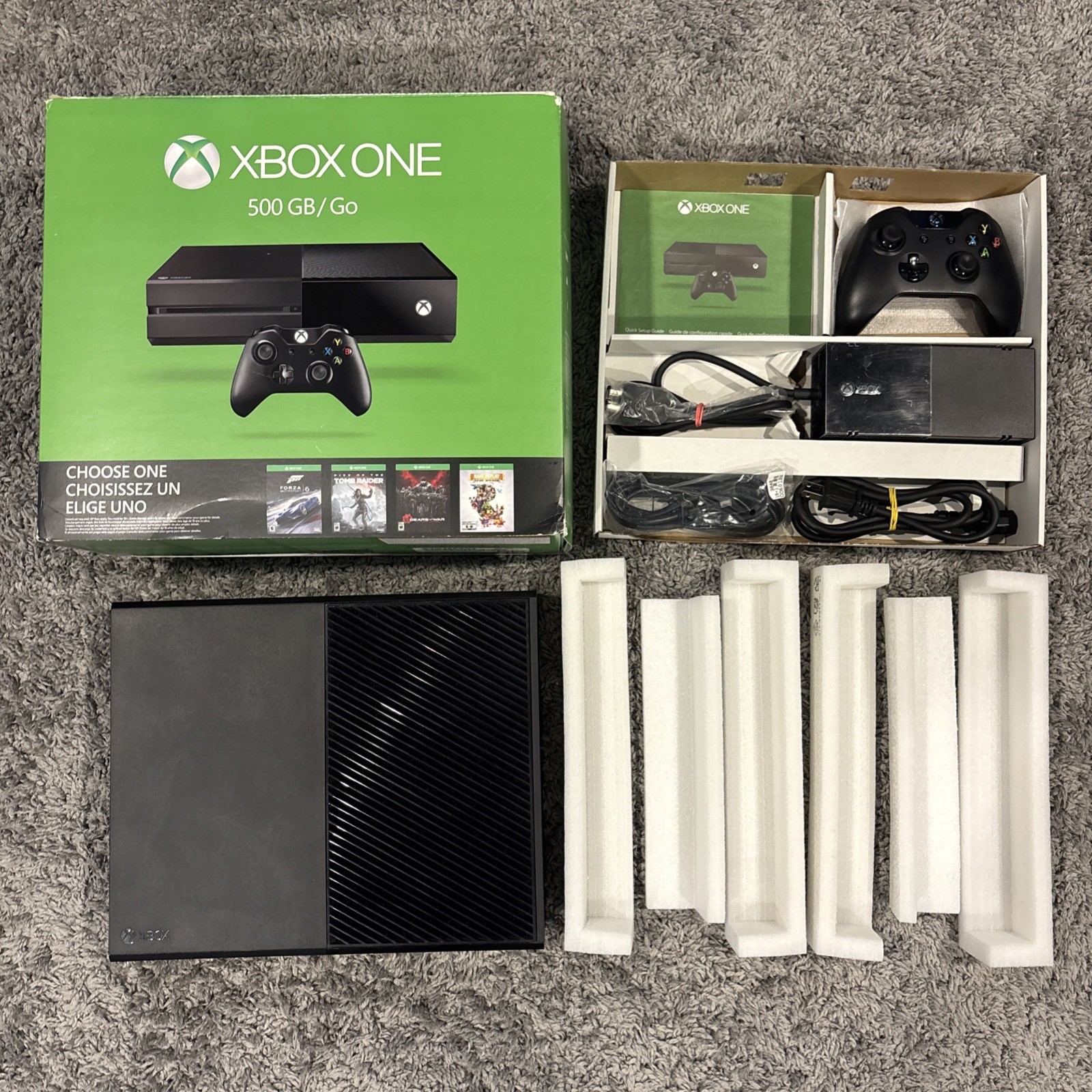 Xbox One 500GB Console – Complete In Box w/ Inserts – Tested