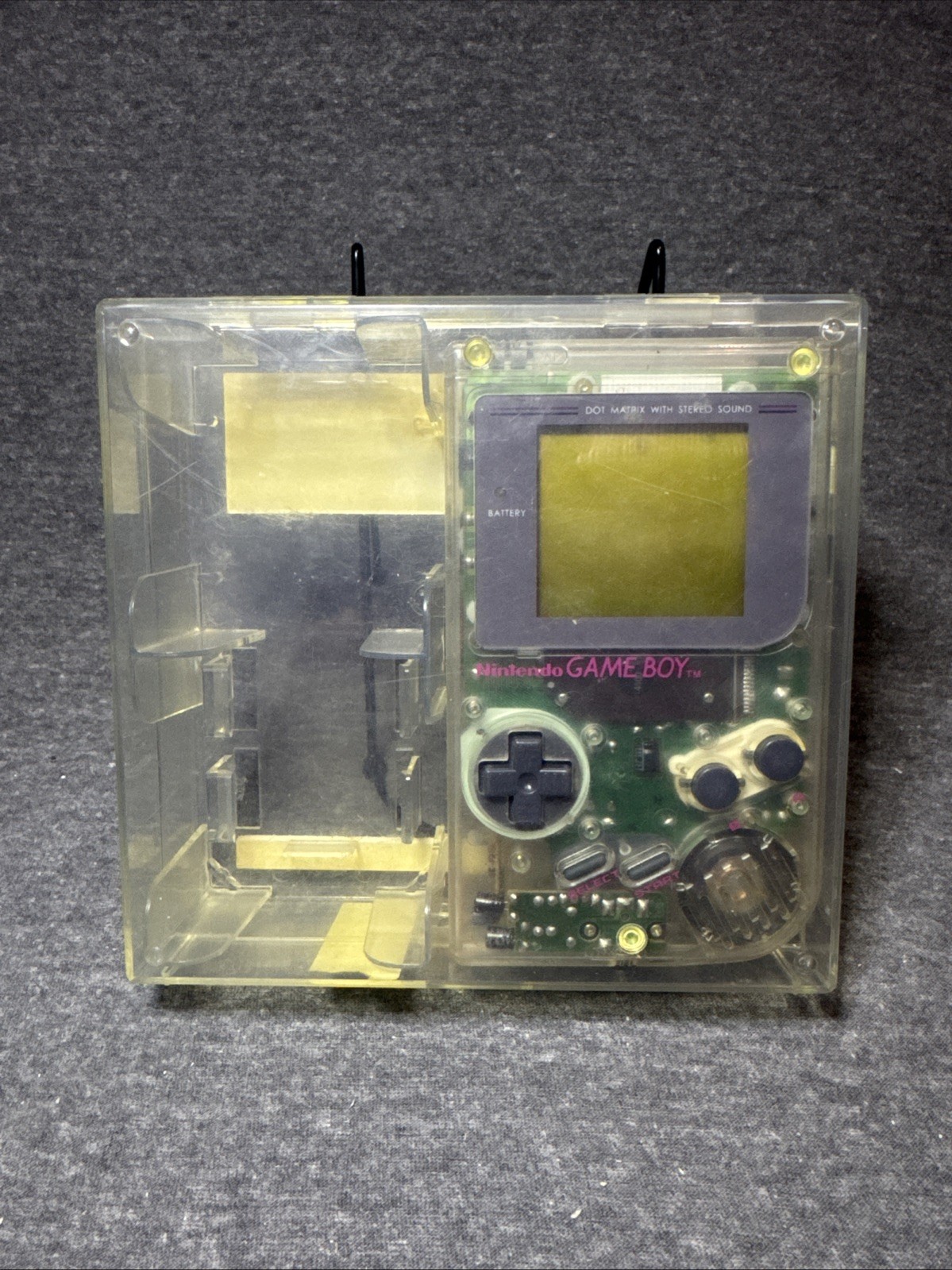 Nintendo Game Boy Clear Transparent Play It Loud DMG-01 And Case 3