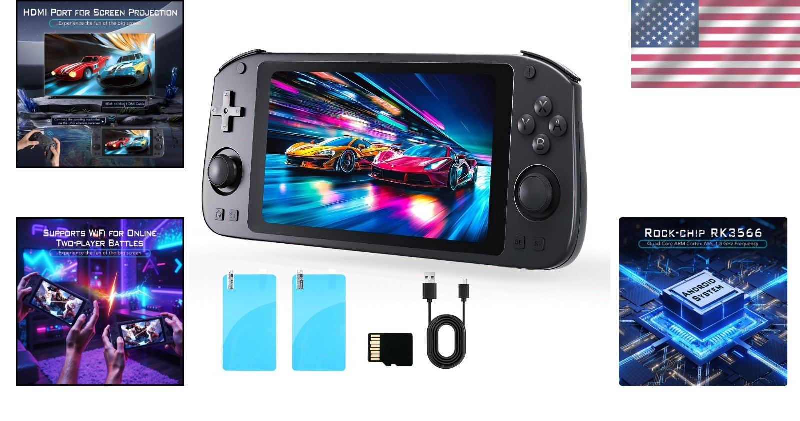 Android Gaming Console – 4000mAh Battery, 64GB Memory, HDMI & WiFi Connectivity
