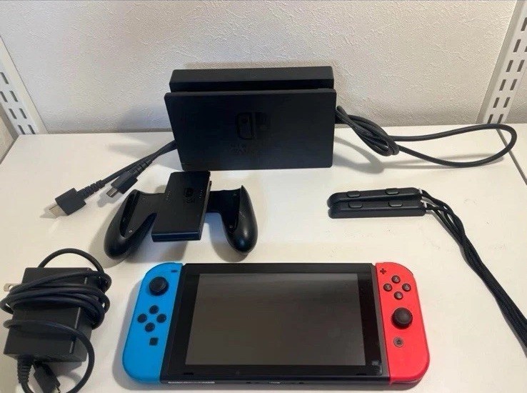 Nintendo Switch Console Black with Neon Blue & Red Joy-Con
