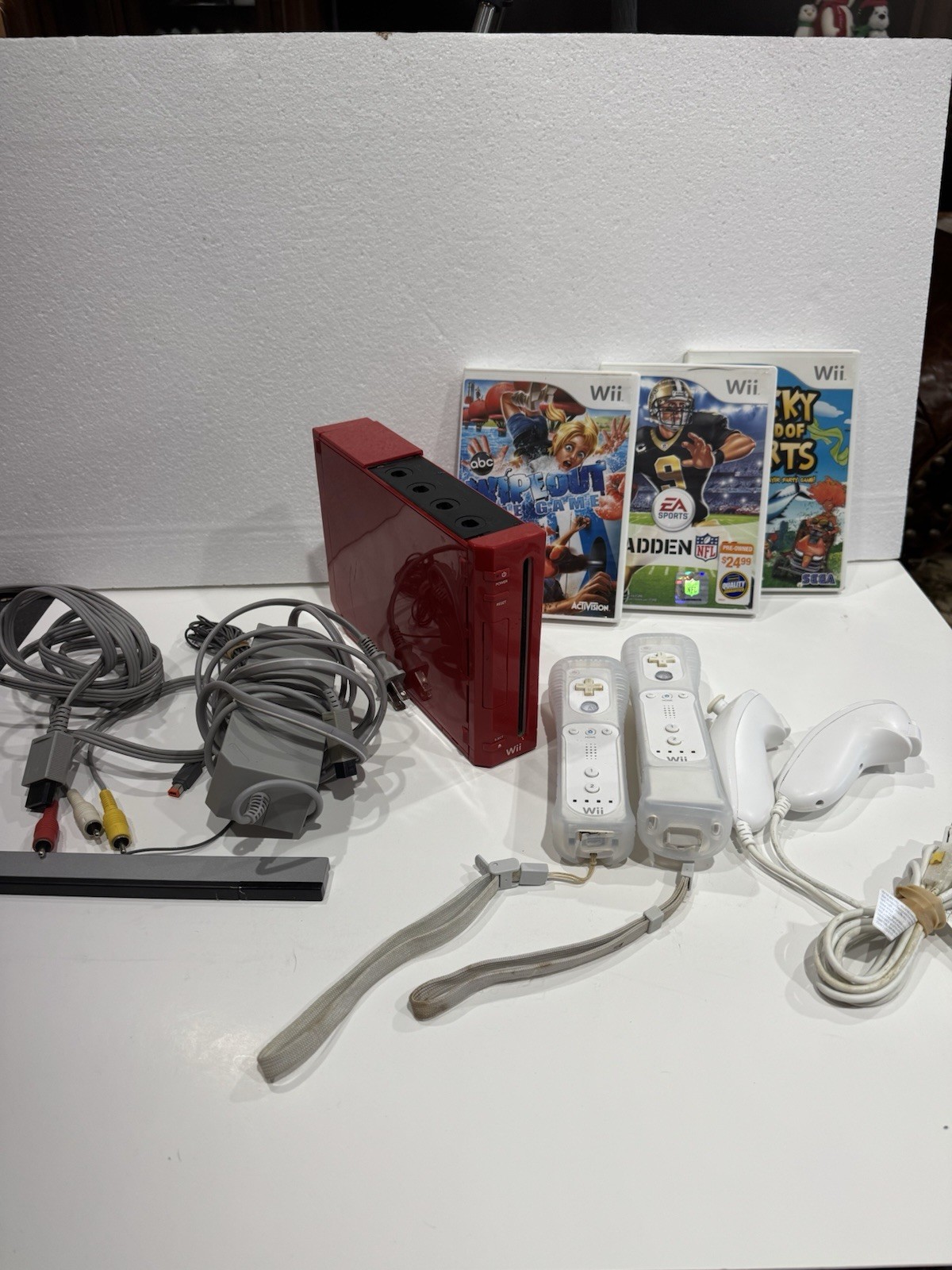 Nintendo Wii Video Game Console Bundle With Games, Controllers And Sensor