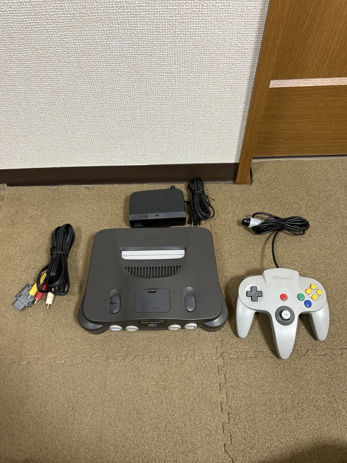 Nintendo 64 N64 Console Grey Controller Cables Jumper Pak Set Japanese Region
