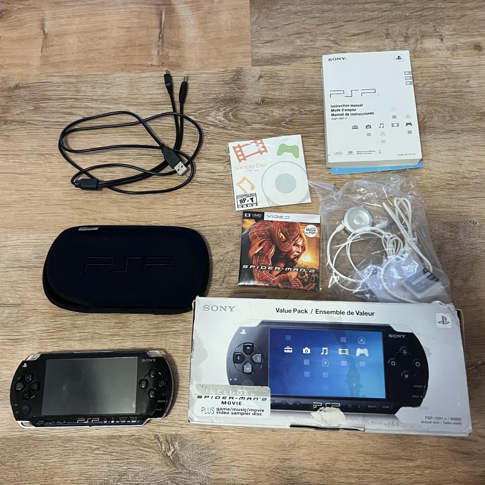 Sony PlayStation Portable Value Pack Black PSP-1001 Box Spider-man Movie