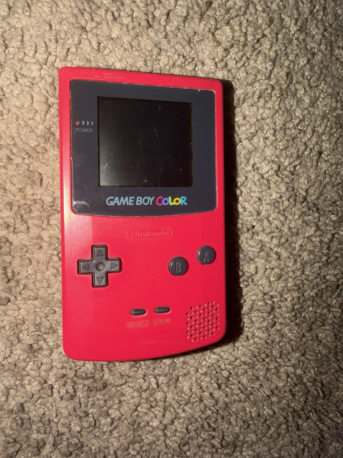 Nintendo Game Boy Color CGB-001 Red Handheld System Console with Headphone Jack