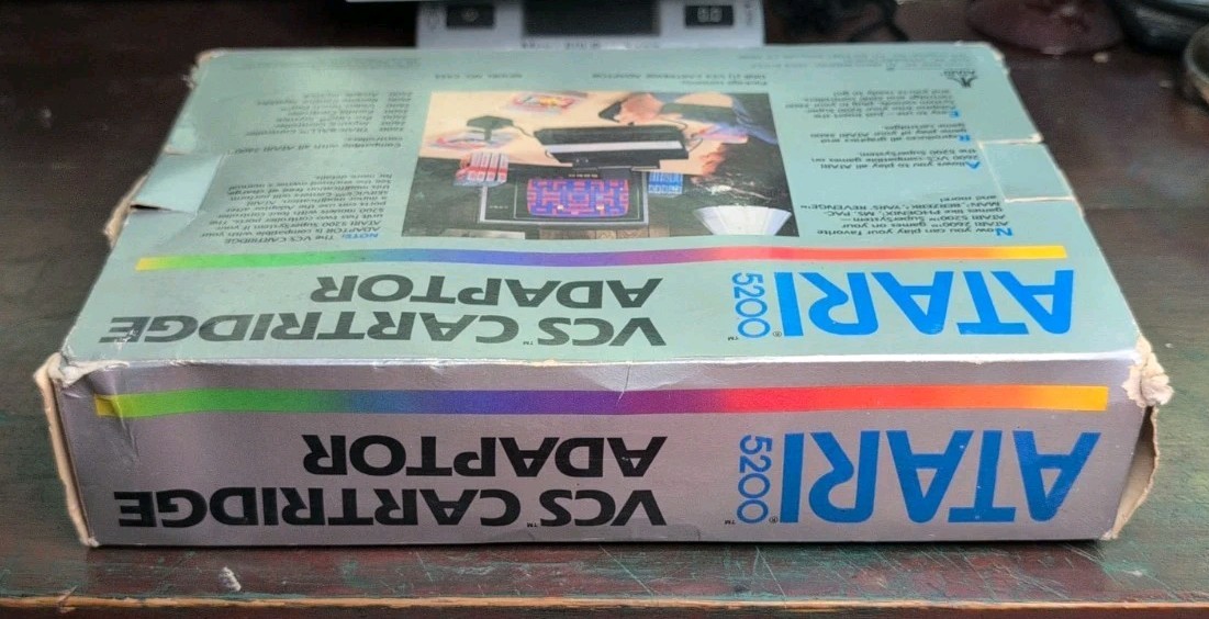 1983 Atari 5200 VCS Cartridge Adaptor with Manual & Box, Plays Atari 2600 Games