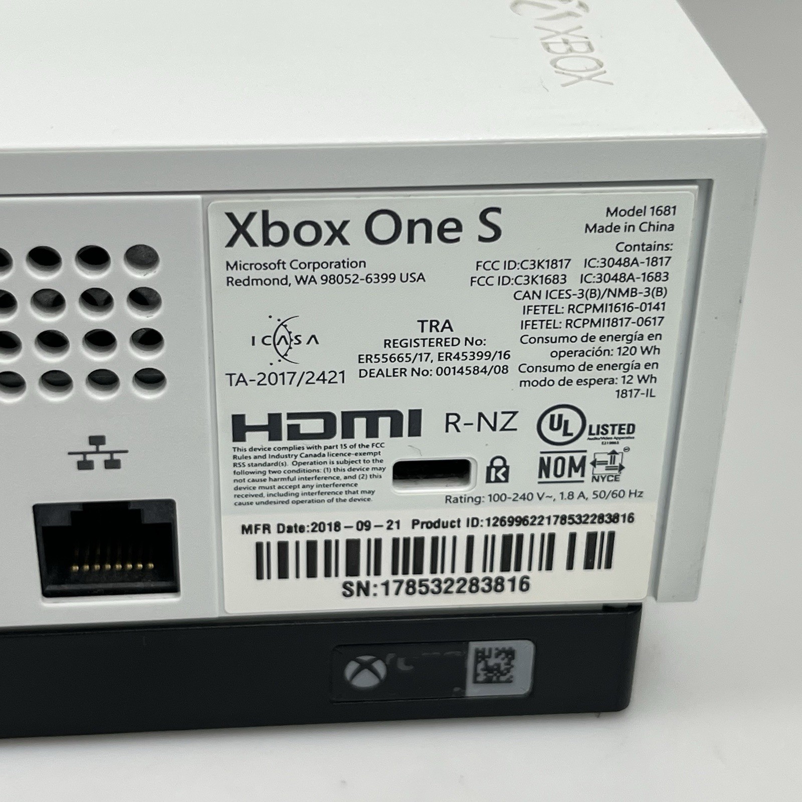 Microsoft Xbox One S 500GB Model 1681 – Parts Or Repairs