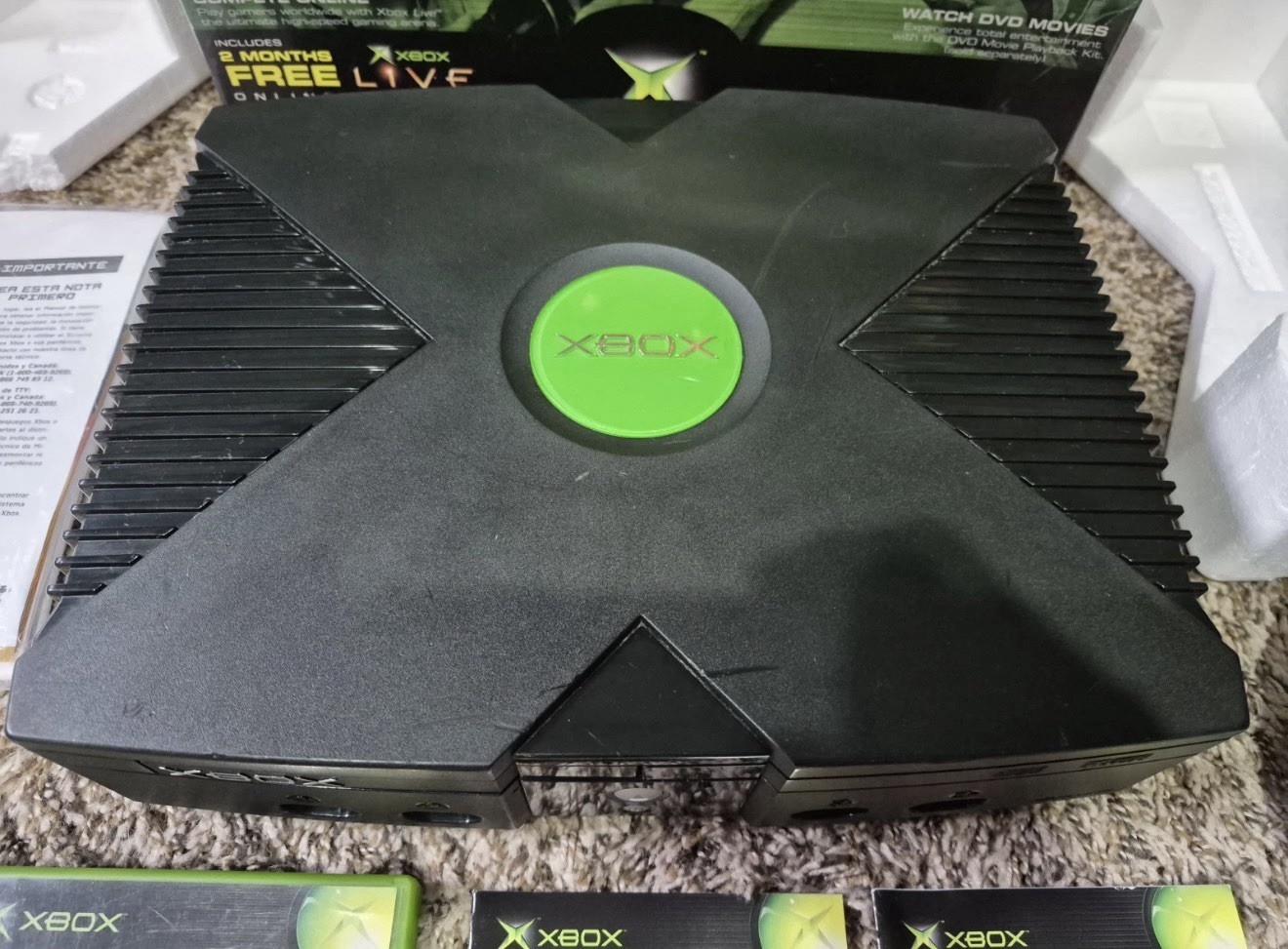 Xbox Original Console Complete in Box CIB Box TESTED WORKING Great Box Very Nice