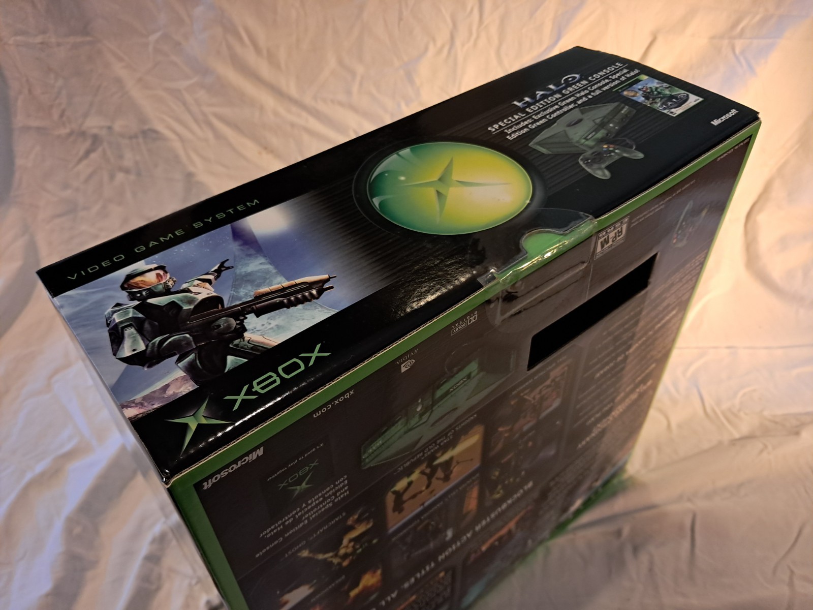 SEALED NEW IN BOX Halo Special Edition Green Original Xbox in Display Case