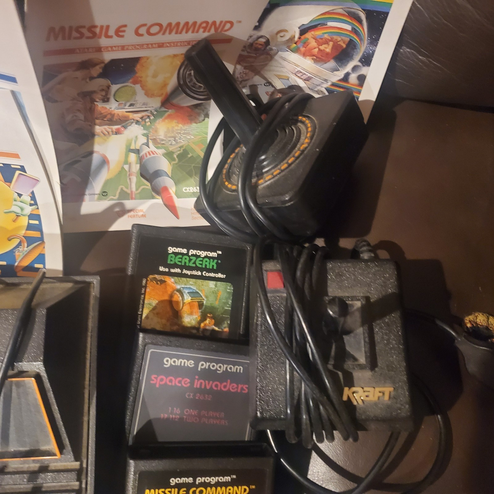 Atari 2600 Console 4Joystick, 2 paddle & 9 Game Bundle – used but stored well