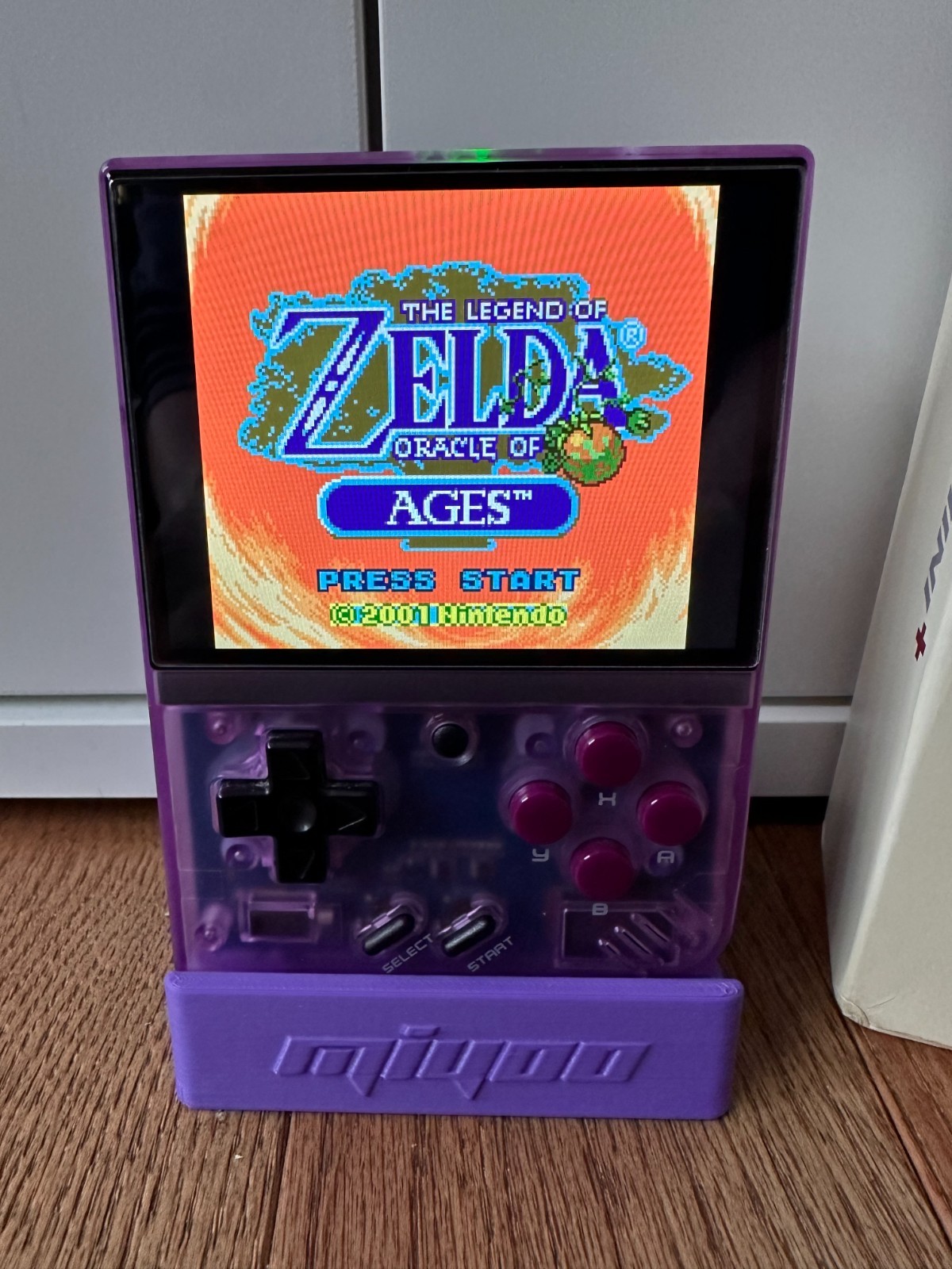 Miyoo Mini Plus Purple Handheld Game Console w/ 64GB Zelda SD Card, Charge Cable