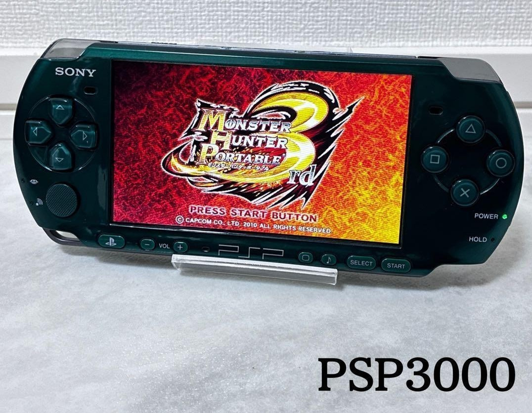 Excellent Sony PSP-3000 Console Green Rare Color Region free