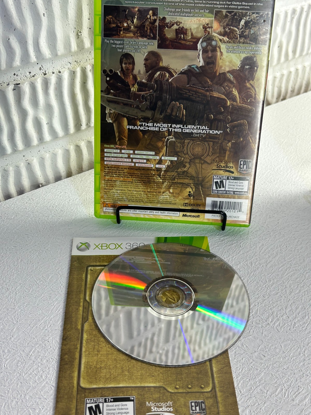 Xbox 360 Slim Console Bundle Tested CIB Mass Effect Trilogy Gears of War 3