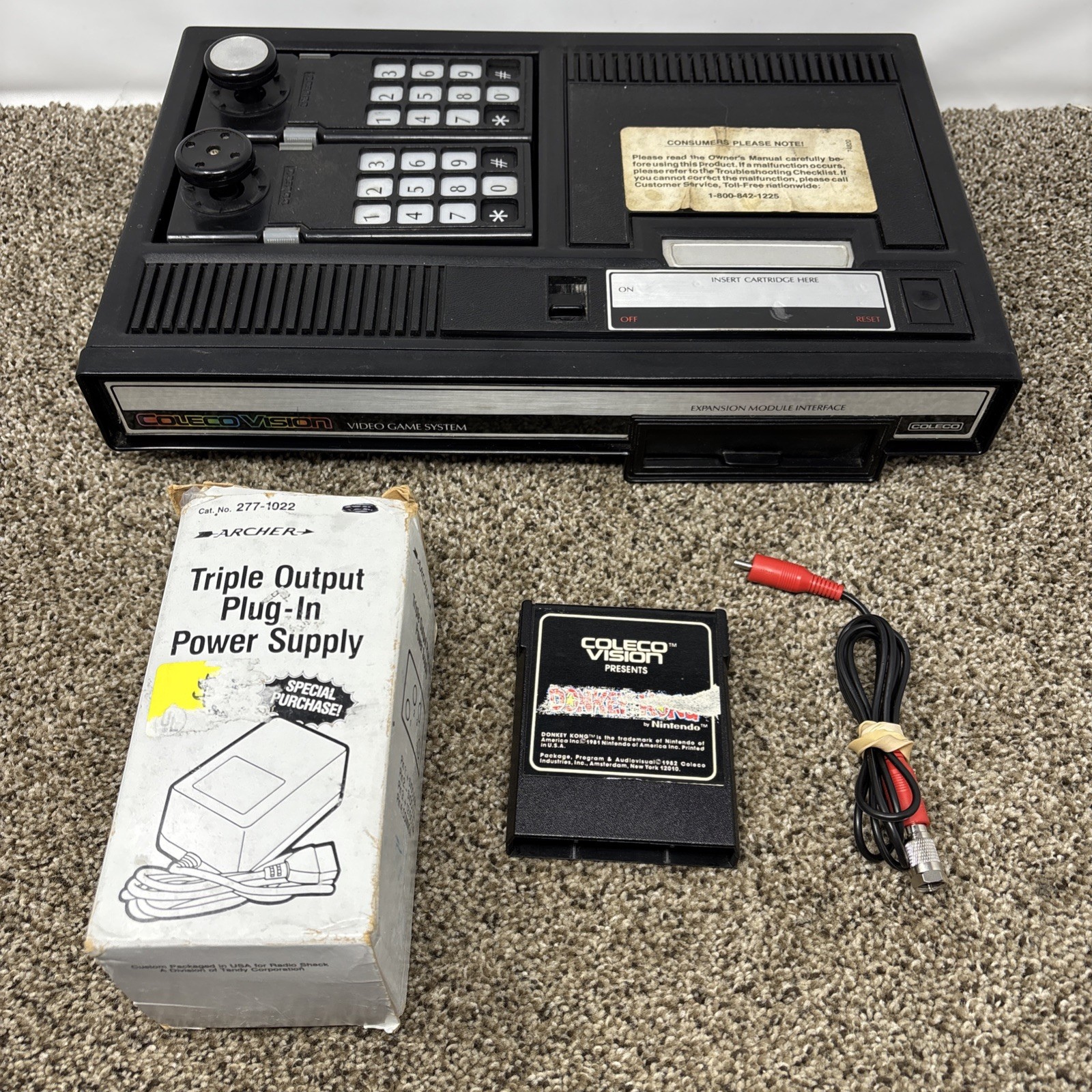 Colecovision Console Bundle Lot With Game 100% TESTED WORKING Tested