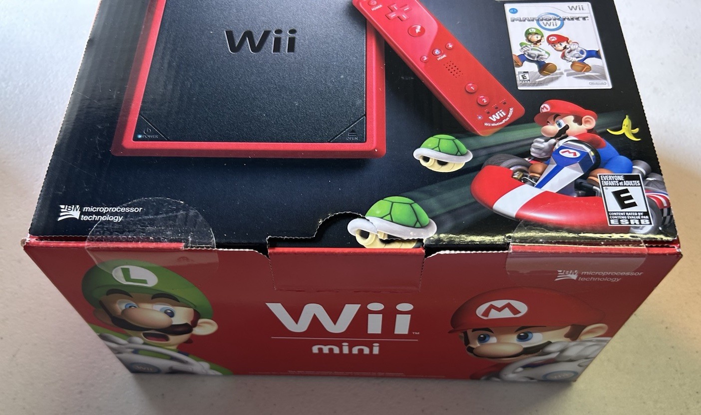 Nintendo Wii Mini Black Red Console Mario Kart Bundle Factory SEALED BRAND NEW