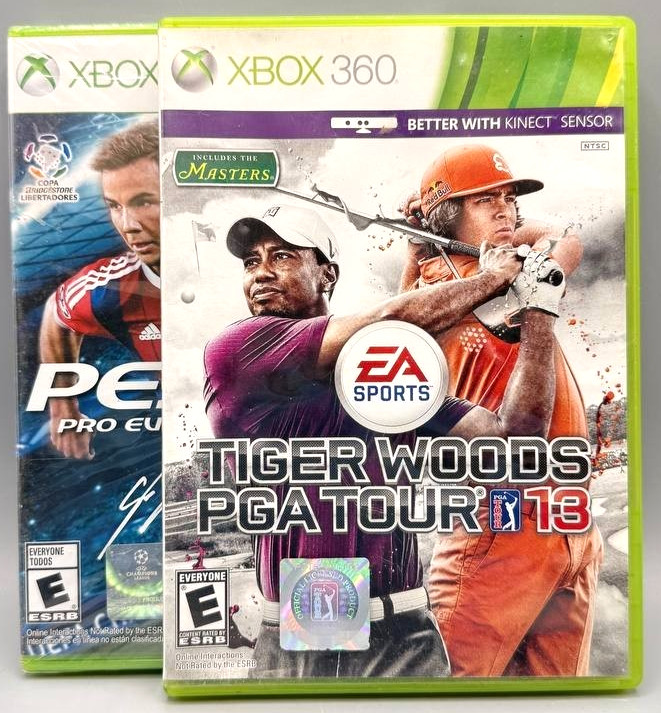 Xbox 360 Game Lot – PES 2015 Pro Evolution Soccer + Tiger Woods PGA Tour 13