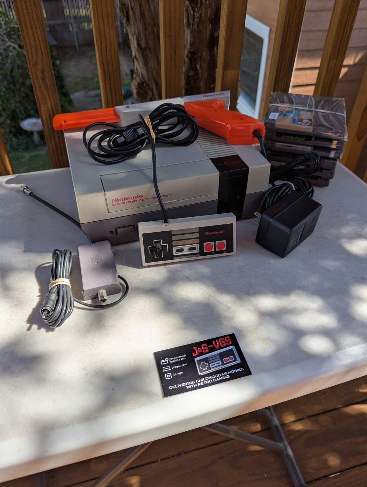 Nintendo NES Console Authentic OEM w/ Zapper 6 Games Cables Controller #3