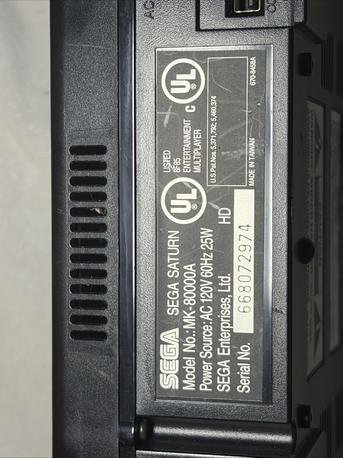 Original Sega Saturn Console System