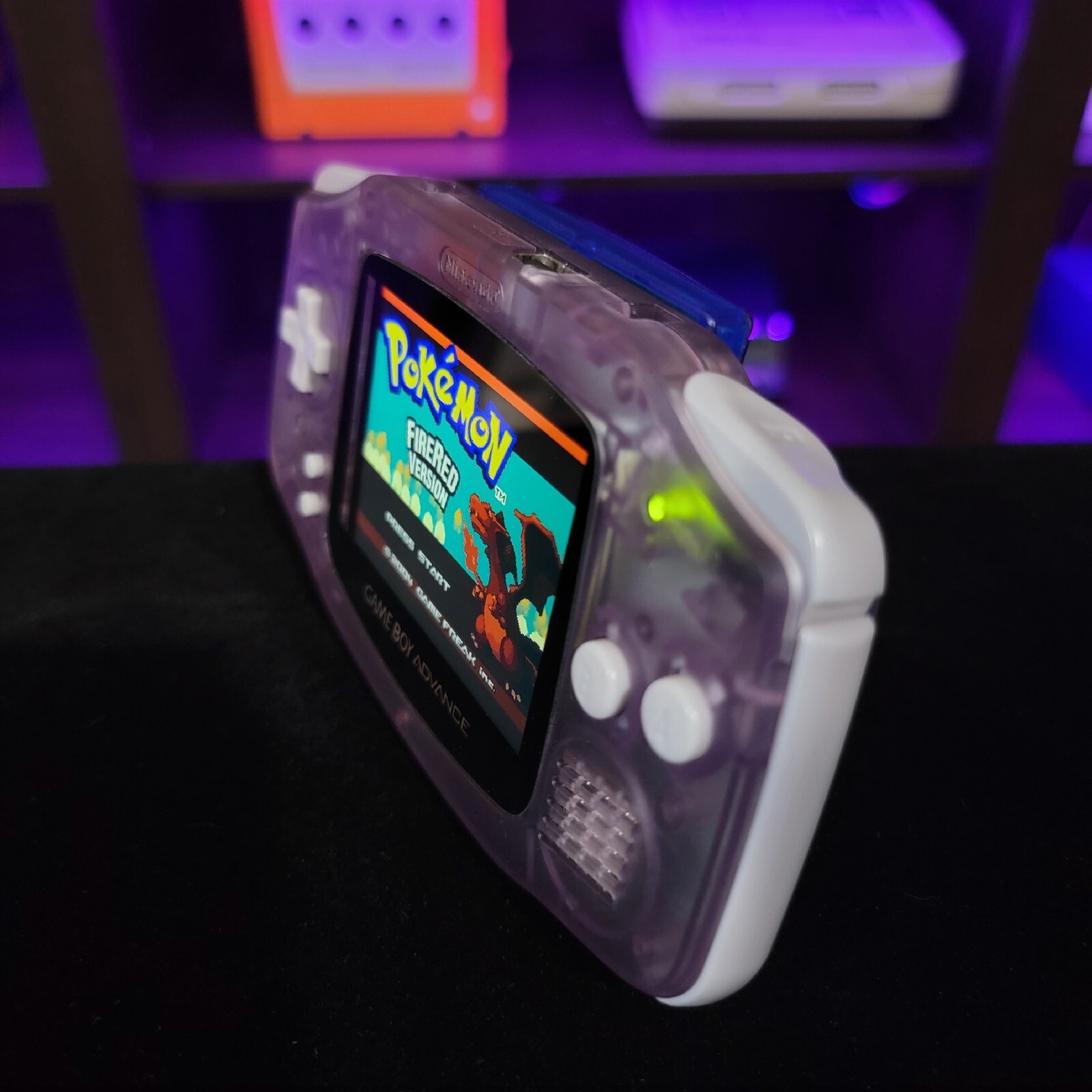 Atomic Purple Game Boy Advance GBA iPS LCD Usb-C 1800 mAh Rechargeable Battery