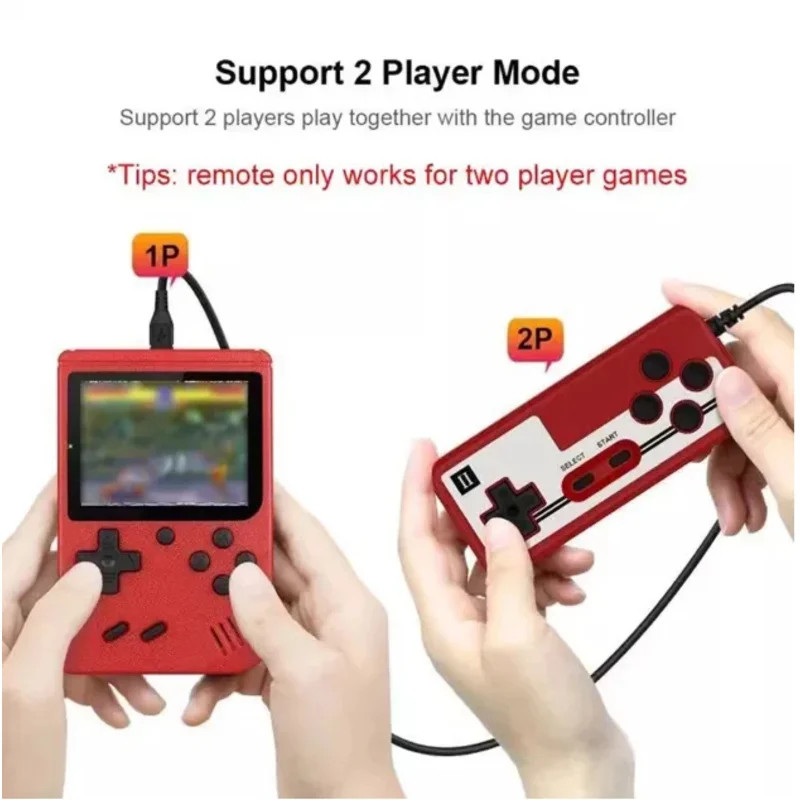 A Red Retro Classic Games Children’s Handheld Small Game Console With 400